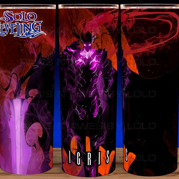 Glow in the Dark Solo Leveling Anime Shadow Monarch Igris Cup Mug Tumbler 20oz - Picture 2 of 4